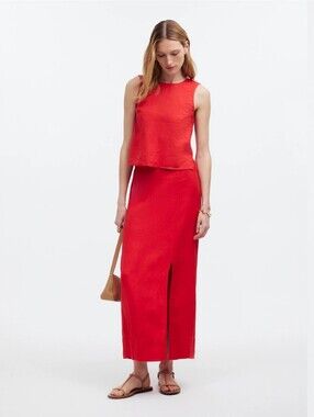 Madewell Tie-Back Scoopneck Top in 100% Linen